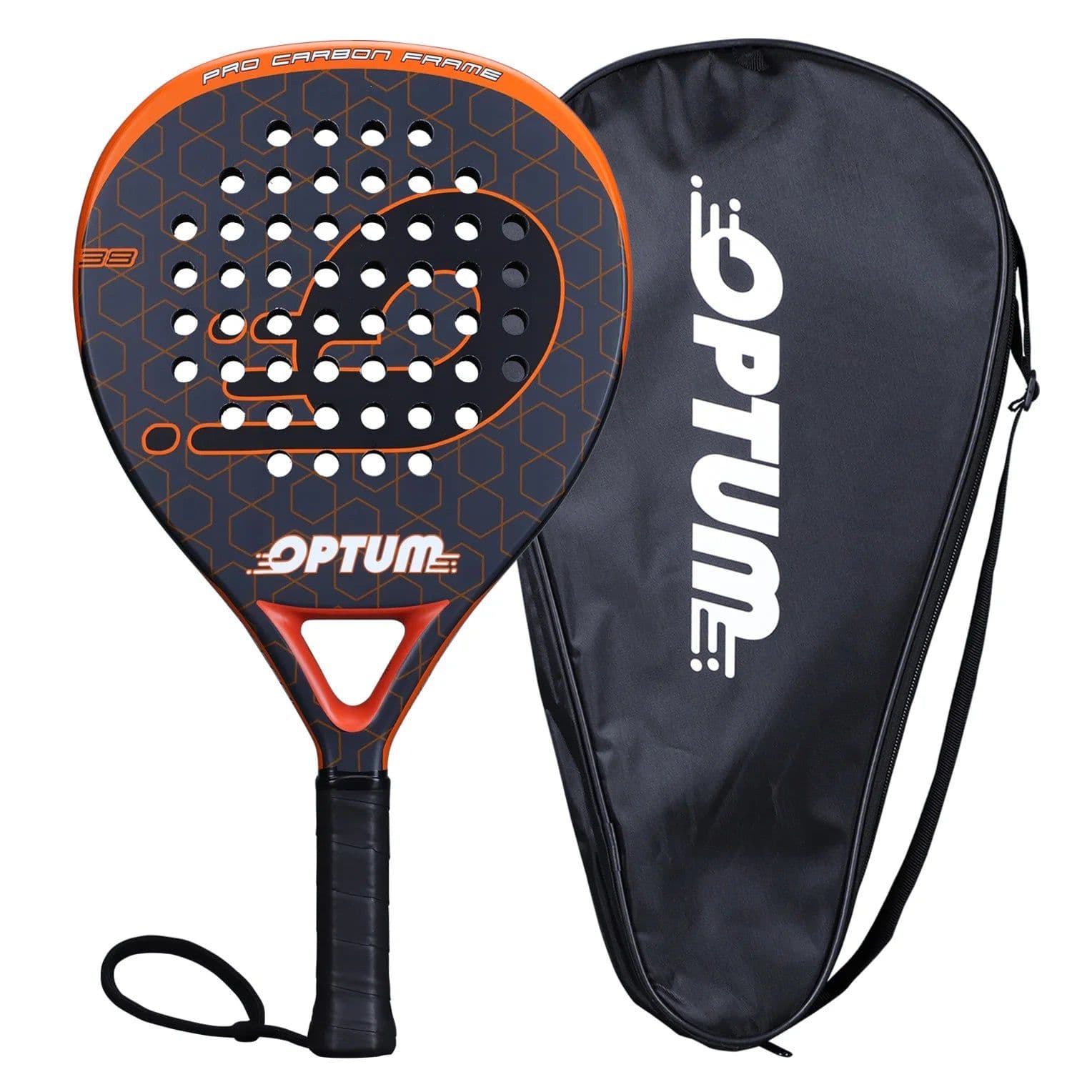 image-OPTUM ELITE Carbon Fiber Tennis Padel Racket Pop Tennis Paddle Raquete Padel Shovel Padel Pala with Cover Bag