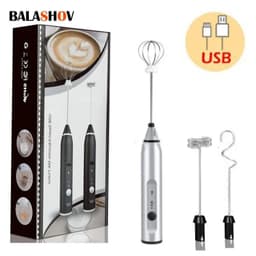 image-Wireless Milk Frothers Electric Handheld Blender With USB Electrical Mini Coffee Maker Whisk Mixer For Coffee Cappuccino Cream