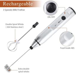 image-Portable Mini Milk Frothers Wireless Handheld Blender With USB Electric Coffee Maker Whisk Mixer For Cappuccino Milk Foamer