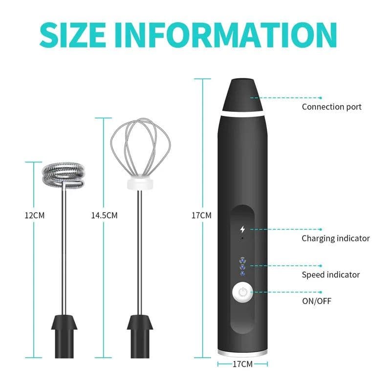 image-Portable Mini Milk Frothers Wireless Handheld Blender With USB Electric Coffee Maker Whisk Mixer For Cappuccino Milk Foamer