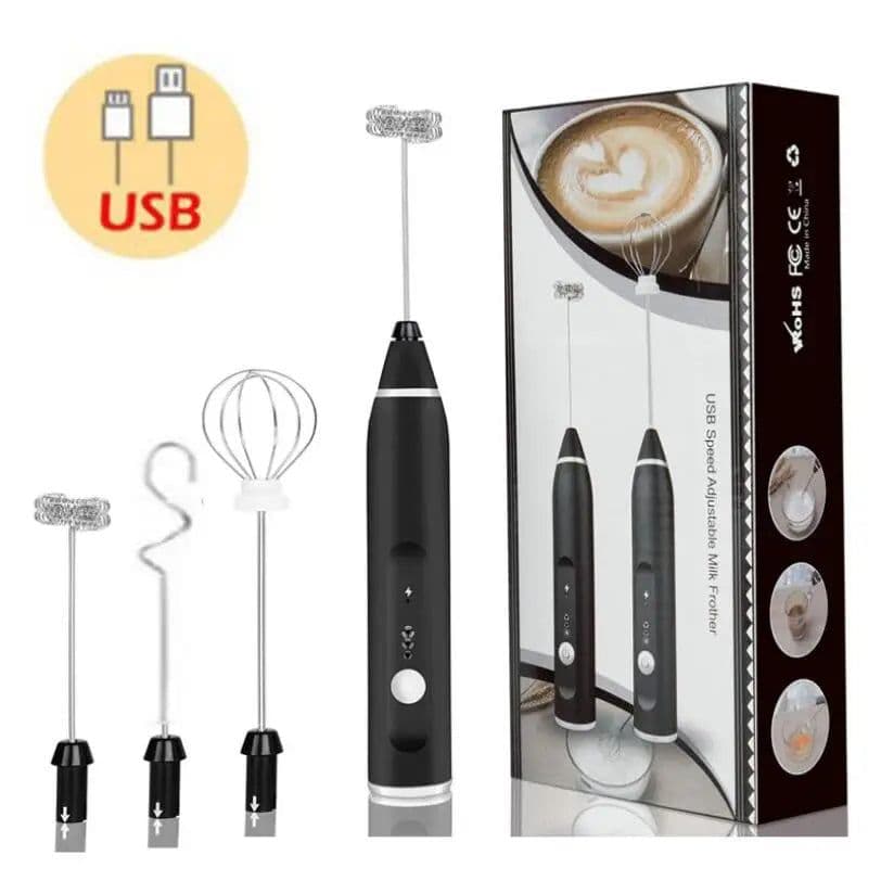 image-Portable Mini Milk Frothers Wireless Handheld Blender With USB Electric Coffee Maker Whisk Mixer For Cappuccino Milk Foamer
