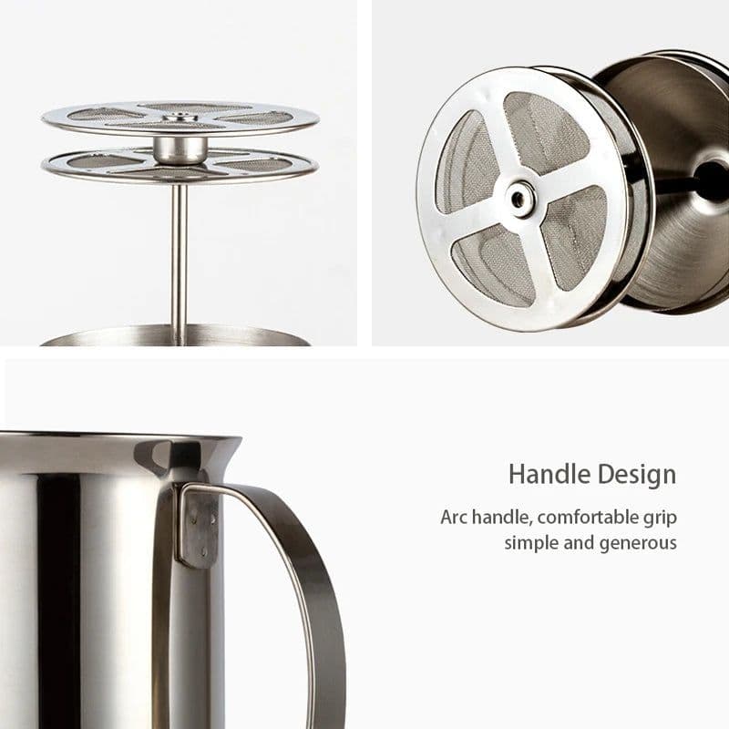 image-Stainless Milk Frother 400ML Double Mesh Milk Creamer Milk Foam For Cofffee Milk Egg Beater Kitchen Tool Coffee Mixe Frother