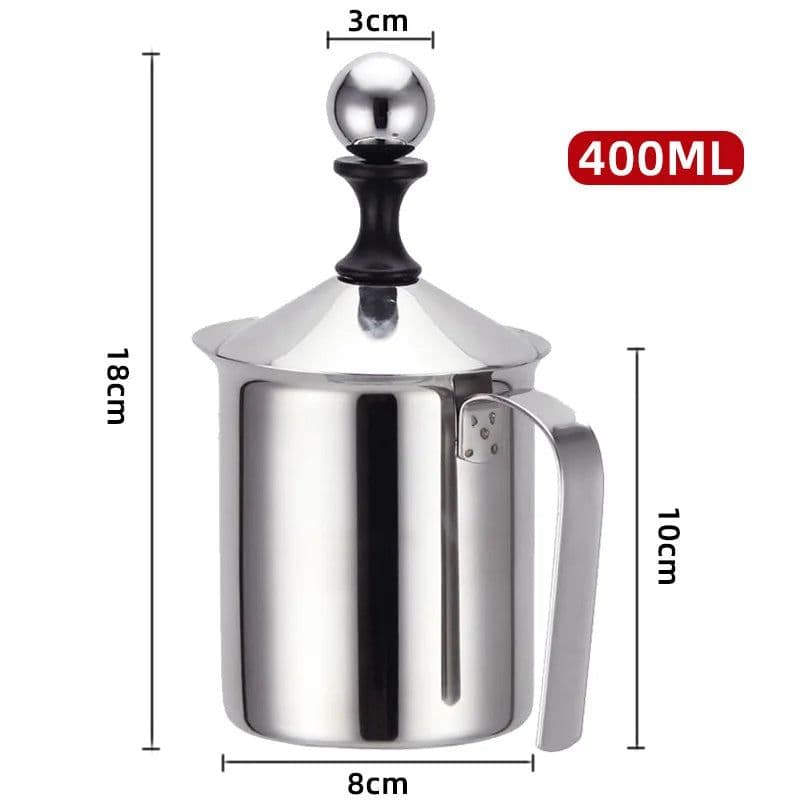 image-Stainless Milk Frother 400ML Double Mesh Milk Creamer Milk Foam For Cofffee Milk Egg Beater Kitchen Tool Coffee Mixe Frother