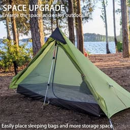 image-2021 New Version 230cm 3F UL GEAR Lanshan 1 Ultralight Camping 3/4 Season 15D Silnylon Rodless Tent