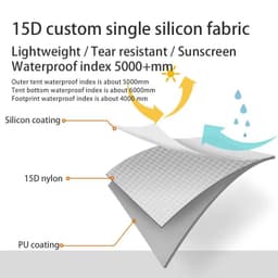 image-2021 New Version 230cm 3F UL GEAR Lanshan 1 Ultralight Camping 3/4 Season 15D Silnylon Rodless Tent