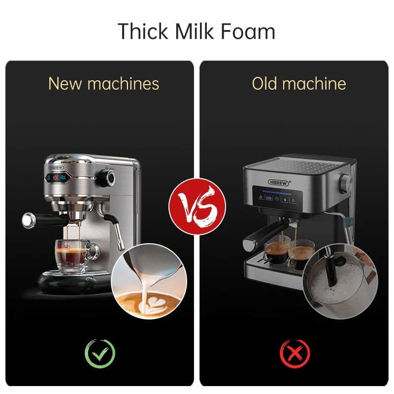 image-HiBREW Coffee Maker Cafetera 19 Bar Inox Semi Automatic Super Slim ESE POD& Powder Espresso Cappuccino Machine Hot Water H11