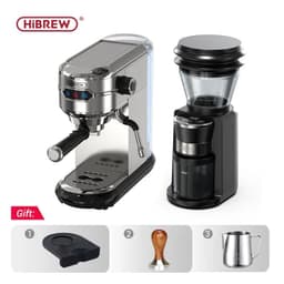 image-HiBREW Coffee Maker Cafetera 19 Bar Inox Semi Automatic Super Slim ESE POD& Powder Espresso Cappuccino Machine Hot Water H11