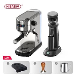 image-HiBREW Coffee Maker Cafetera 19 Bar Inox Semi Automatic Super Slim ESE POD& Powder Espresso Cappuccino Machine Hot Water H11