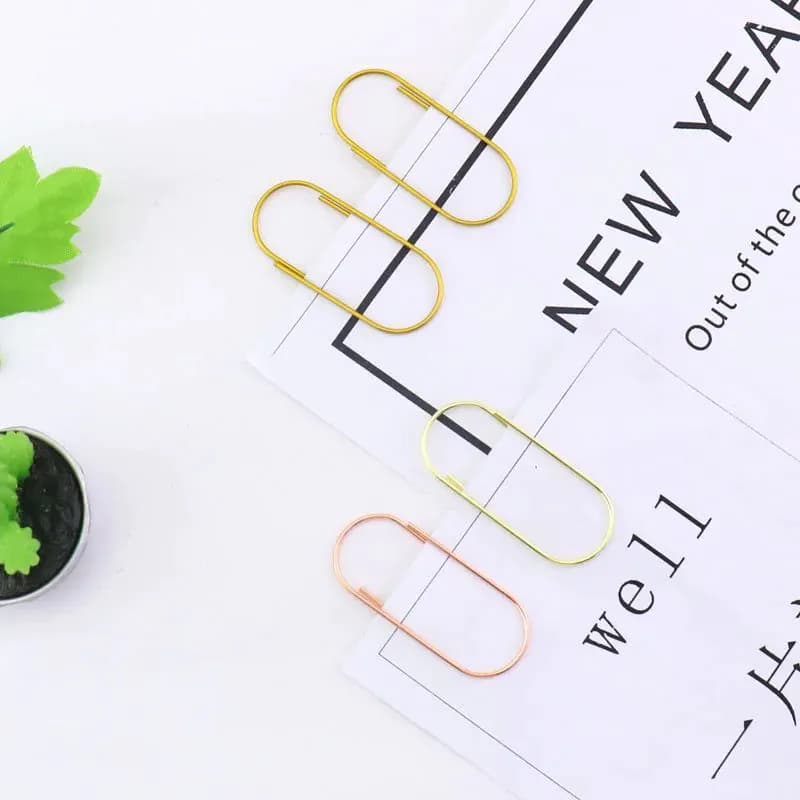 image-TUTU factory supply 25pcs/15pcs 50x20mm large size paper clips 5 colors available large wide paper clips on Promotion H0180