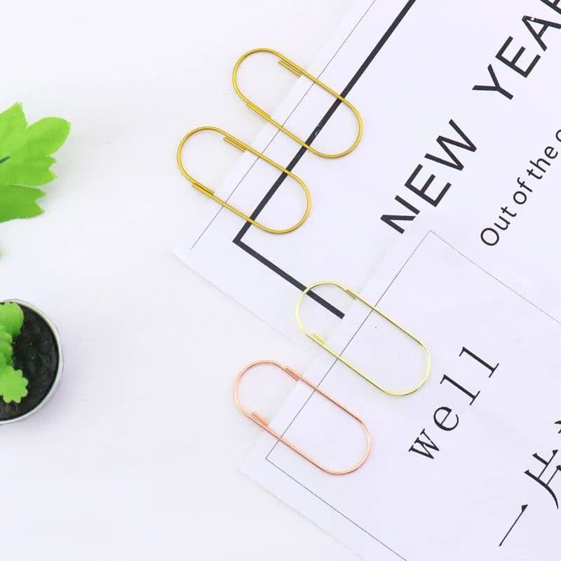 image-TUTU factory supply 25pcs/15pcs 50x20mm large size paper clips 5 colors available large wide paper clips on Promotion H0180