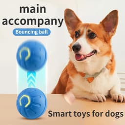 image-Smart Dog Toy Ball Electronic Interactive Pet Toy Moving Ball USB Automatic Moving Bouncing for Puppy Birthday Gift Cat Product