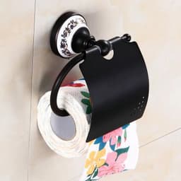 image-Oil Black Bronze Brushed Bathroom Accessories Towel Shelf Towel Bar Paper Holder Cloth Hook Soap Dish Cup Holder Toilet Holder