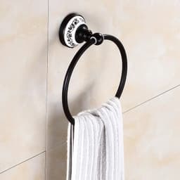 image-Oil Black Bronze Brushed Bathroom Accessories Towel Shelf Towel Bar Paper Holder Cloth Hook Soap Dish Cup Holder Toilet Holder