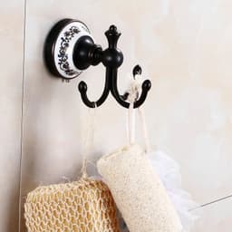 image-Oil Black Bronze Brushed Bathroom Accessories Towel Shelf Towel Bar Paper Holder Cloth Hook Soap Dish Cup Holder Toilet Holder
