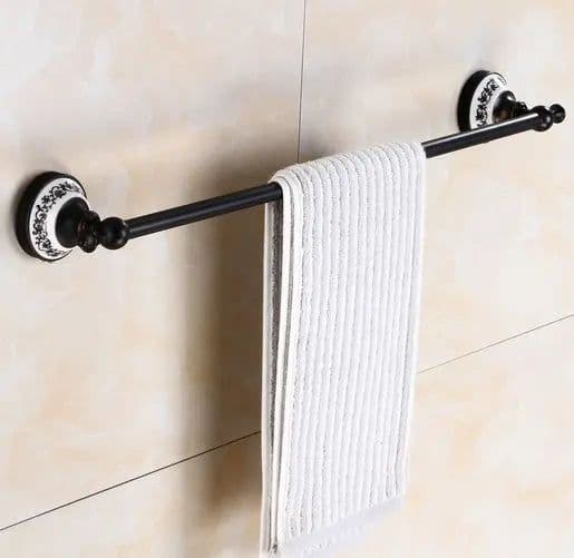 image-Oil Black Bronze Brushed Bathroom Accessories Towel Shelf Towel Bar Paper Holder Cloth Hook Soap Dish Cup Holder Toilet Holder