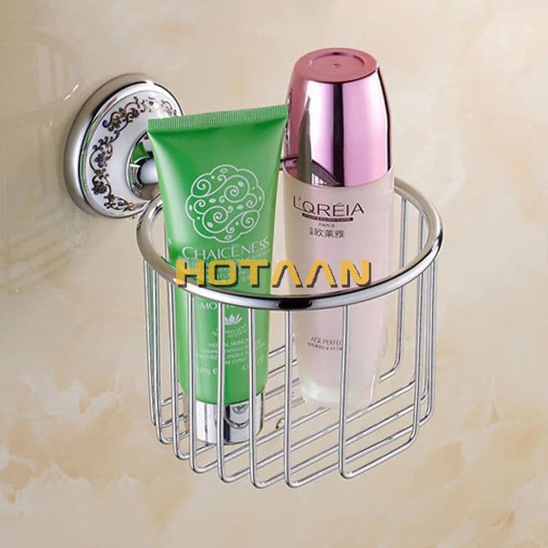 image-Luxury Towel Rack Wall Mounted Bathroom Accessories Set Ceramic Stainless Steel Bath Hardware Sets Chrome Toilet Brush Holder