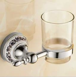 image-Luxury Towel Rack Wall Mounted Bathroom Accessories Set Ceramic Stainless Steel Bath Hardware Sets Chrome Toilet Brush Holder