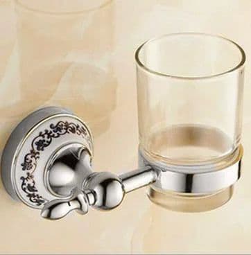 image-Luxury Towel Rack Wall Mounted Bathroom Accessories Set Ceramic Stainless Steel Bath Hardware Sets Chrome Toilet Brush Holder