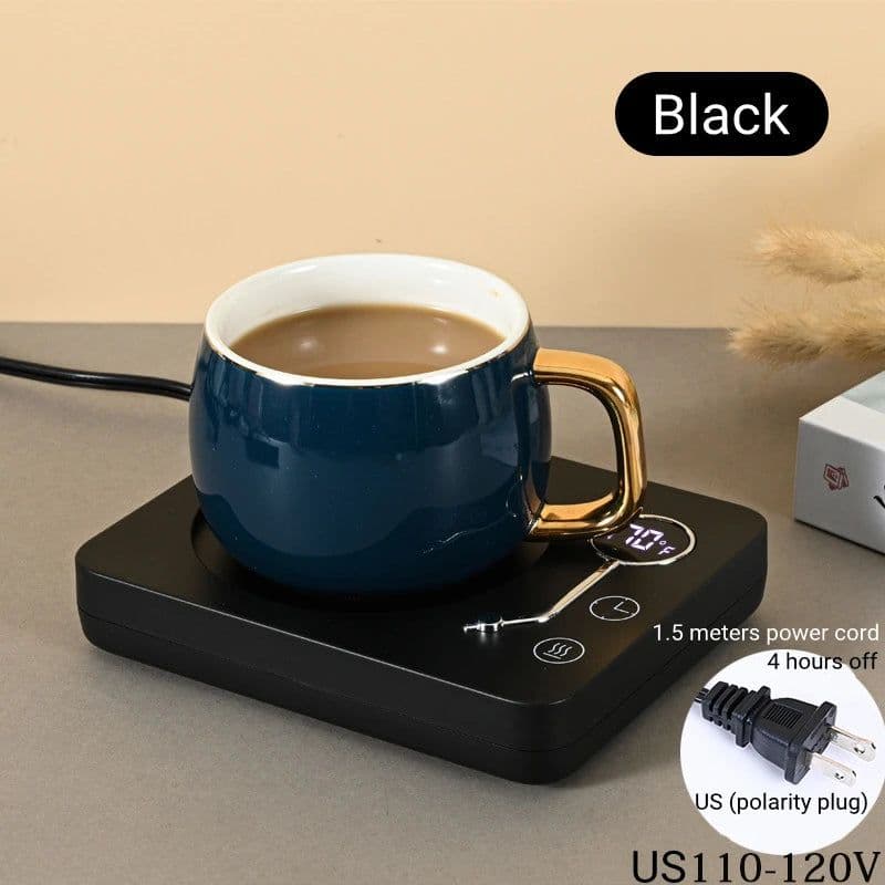 image-Smart Coffee Mug Warmer Electric Heating Coaster for Milk Tea Water 3 Temperature Setting Timing-off Cup Heater Keep Drinks Warm