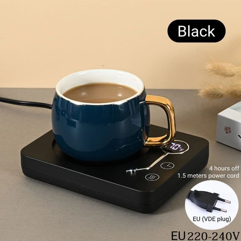 image-Smart Coffee Mug Warmer Electric Heating Coaster for Milk Tea Water 3 Temperature Setting Timing-off Cup Heater Keep Drinks Warm