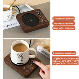image-Smart Coffee Mug Warmer Electric Heating Coaster for Milk Tea Water 3 Temperature Setting Timing-off Cup Heater Keep Drinks Warm