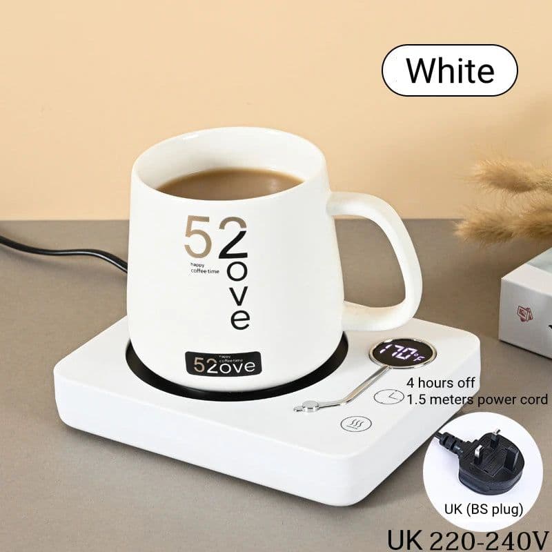 image-Smart Coffee Mug Warmer Electric Heating Coaster for Milk Tea Water 3 Temperature Setting Timing-off Cup Heater Keep Drinks Warm