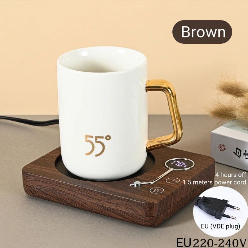 image-Smart Coffee Mug Warmer Electric Heating Coaster for Milk Tea Water 3 Temperature Setting Timing-off Cup Heater Keep Drinks Warm