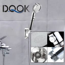 image-Shower Head Water Saving Flow 360 Degrees Rotating With Small Fan ABS Rain High Pressure spray Nozzle Bathroom Accessories