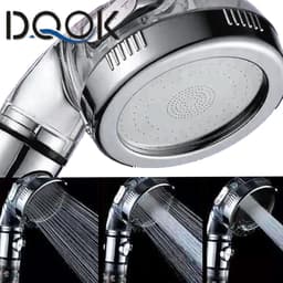 image-Shower Head Water Saving Flow 360 Degrees Rotating With Small Fan ABS Rain High Pressure spray Nozzle Bathroom Accessories