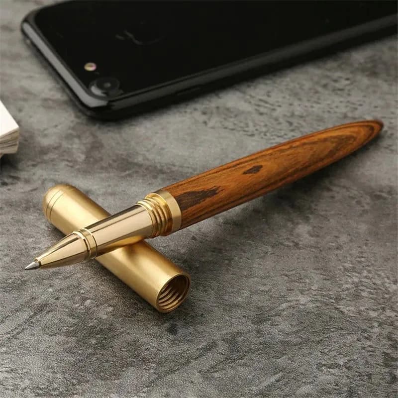 image-High Quality Black Luxury Wood Ballpoint Pen Business Gifts Ball Pen Writing Office School Supplies Stationery 03665