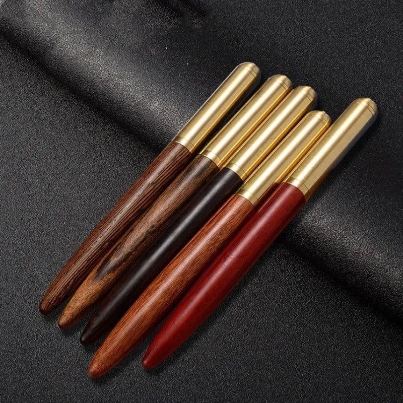 image-High Quality Black Luxury Wood Ballpoint Pen Business Gifts Ball Pen Writing Office School Supplies Stationery 03665