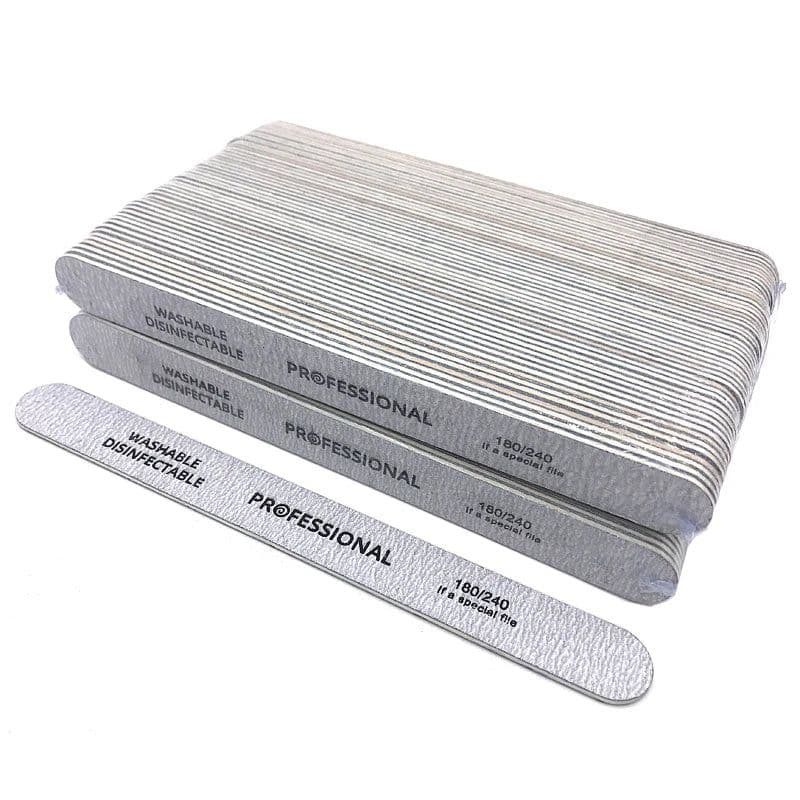 image-100Pcs Professional Nail Files 100/180/240 Grinding Polishing Manicure Pedicure Double-sided Nail Buffers Tool Lixas Para Unhas