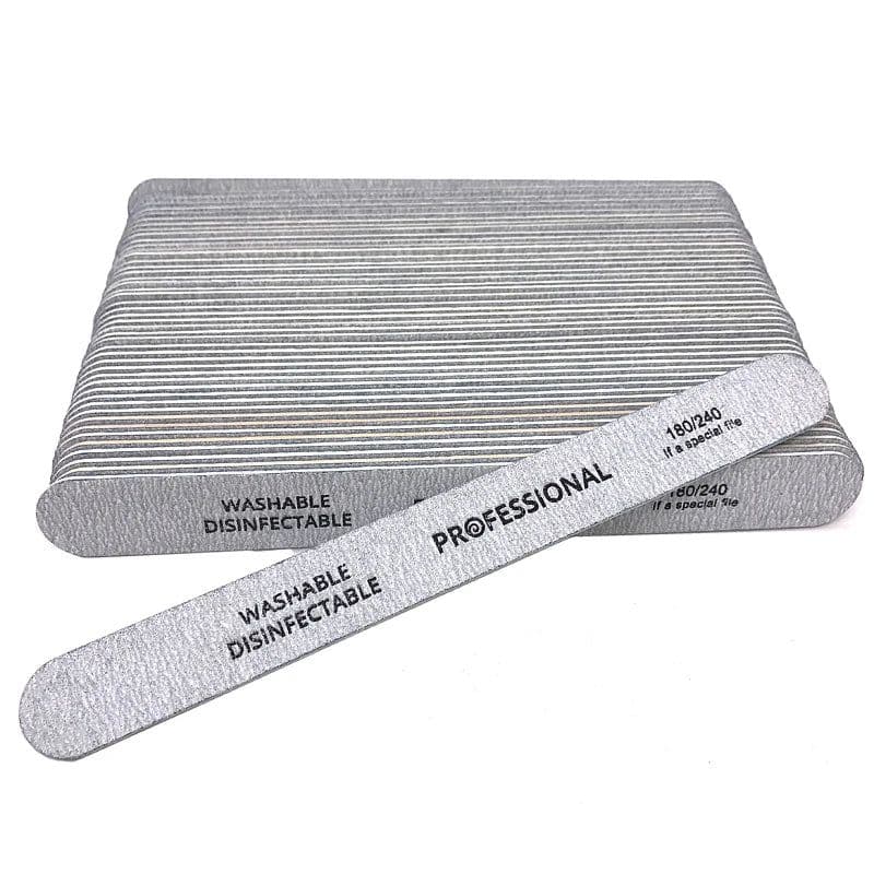 image-100Pcs Professional Nail Files 100/180/240 Grinding Polishing Manicure Pedicure Double-sided Nail Buffers Tool Lixas Para Unhas