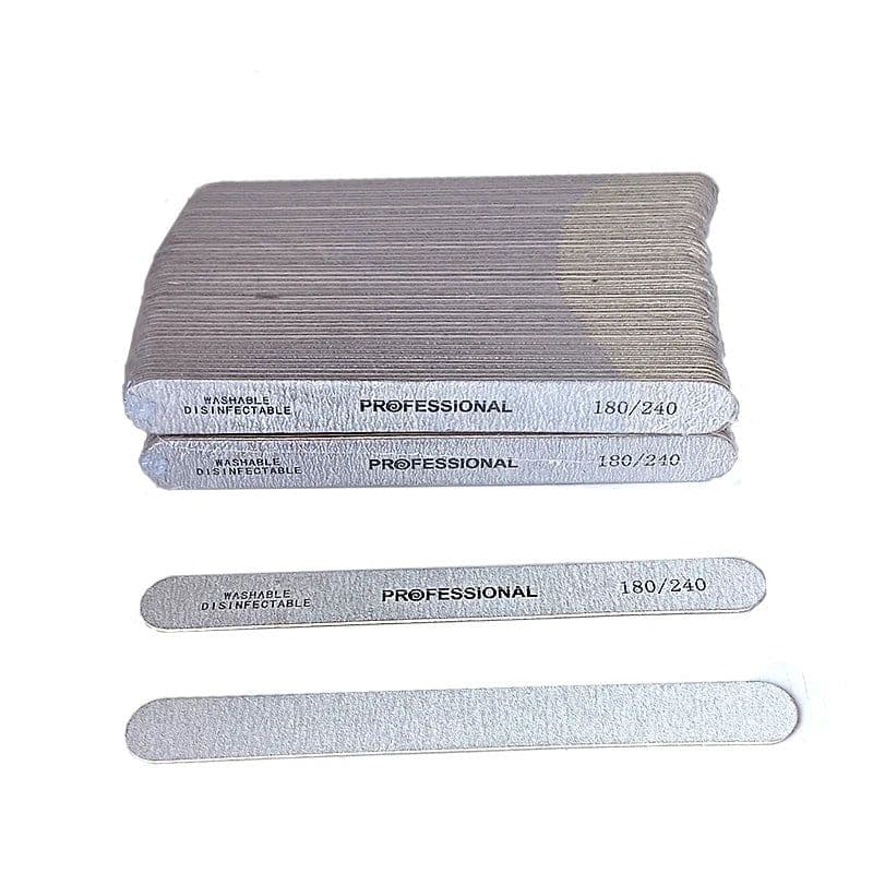 image-100Pcs Professional Nail Files 100/180/240 Grinding Polishing Manicure Pedicure Double-sided Nail Buffers Tool Lixas Para Unhas
