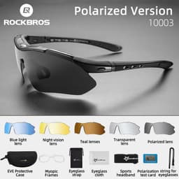 image-ROCKBROS Cycling Polarized glasses Bike Photochromic Outdoor Sports Sunglasses MTB PC Goggles Eyewear 5/3 Lens Bicycle Accessory