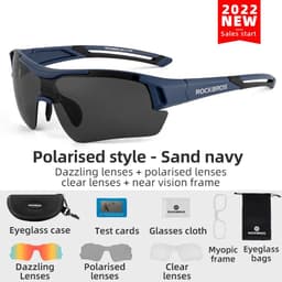 image-ROCKBROS Cycling Polarized glasses Bike Photochromic Outdoor Sports Sunglasses MTB PC Goggles Eyewear 5/3 Lens Bicycle Accessory