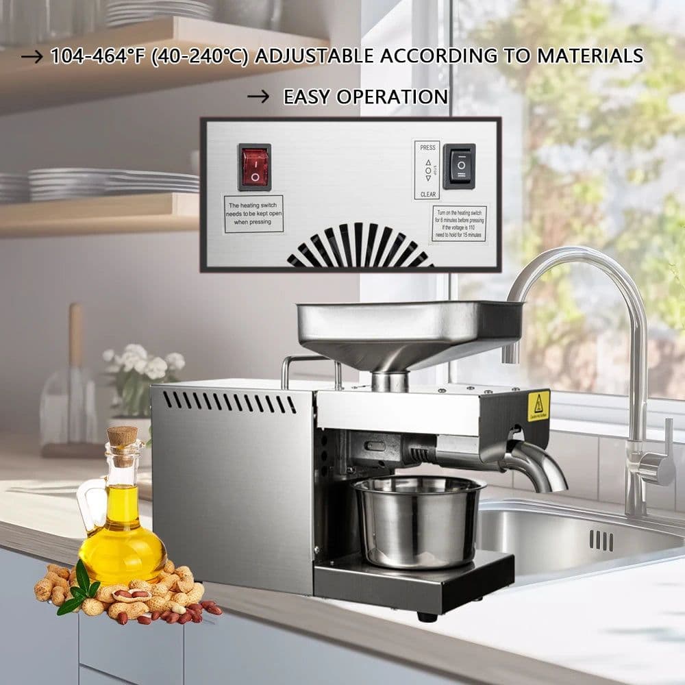 image-SUSWEETLIFE M9 new stainless steel oil press household commercial small full automatic hot and cold domestic oil press low noise