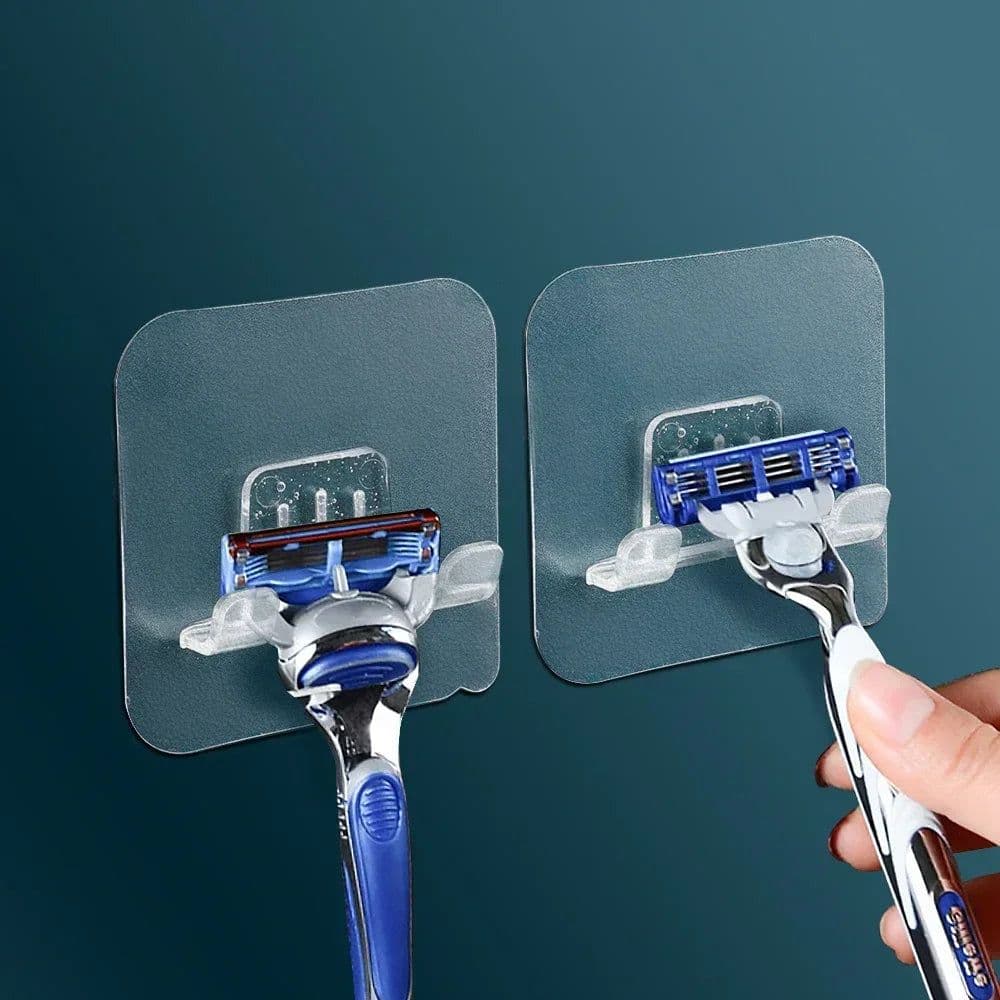 image-1/3/6Pcs Punch Free Shaving Razor Holder Men Shaver Storage Bracket Wall Hook Bathroom Shelf Organizer Home Storage Accessories