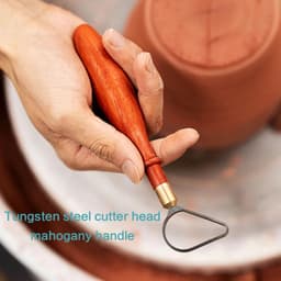image-pottery Tools Tungsten Steel Cutter Head Clay Scraper Trimming Tools Texture Ring Knife Mahogany high quality engraving tool