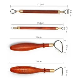 image-pottery Tools Tungsten Steel Cutter Head Clay Scraper Trimming Tools Texture Ring Knife Mahogany high quality engraving tool