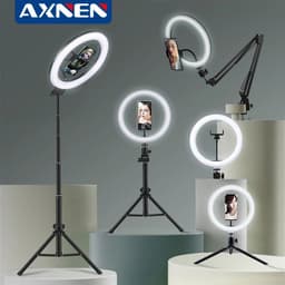 image-Selfie Ring Light Photography Led Rim Of Lamp with Optional Mobile Holder Mounting Tripod Stand Ringlight For Live Video Stream