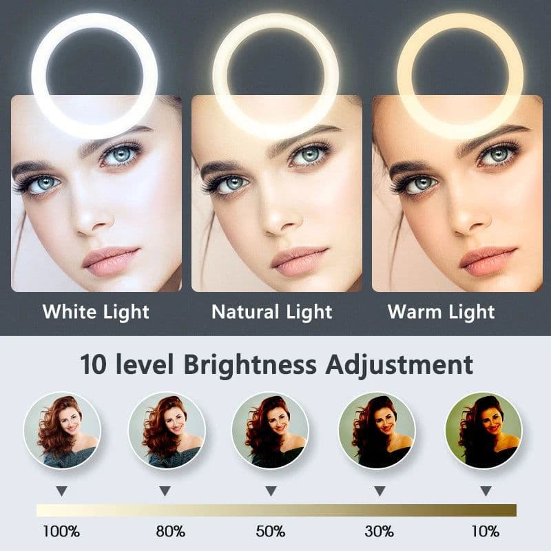 image-Selfie Ring Light Photography Led Rim Of Lamp with Optional Mobile Holder Mounting Tripod Stand Ringlight For Live Video Stream