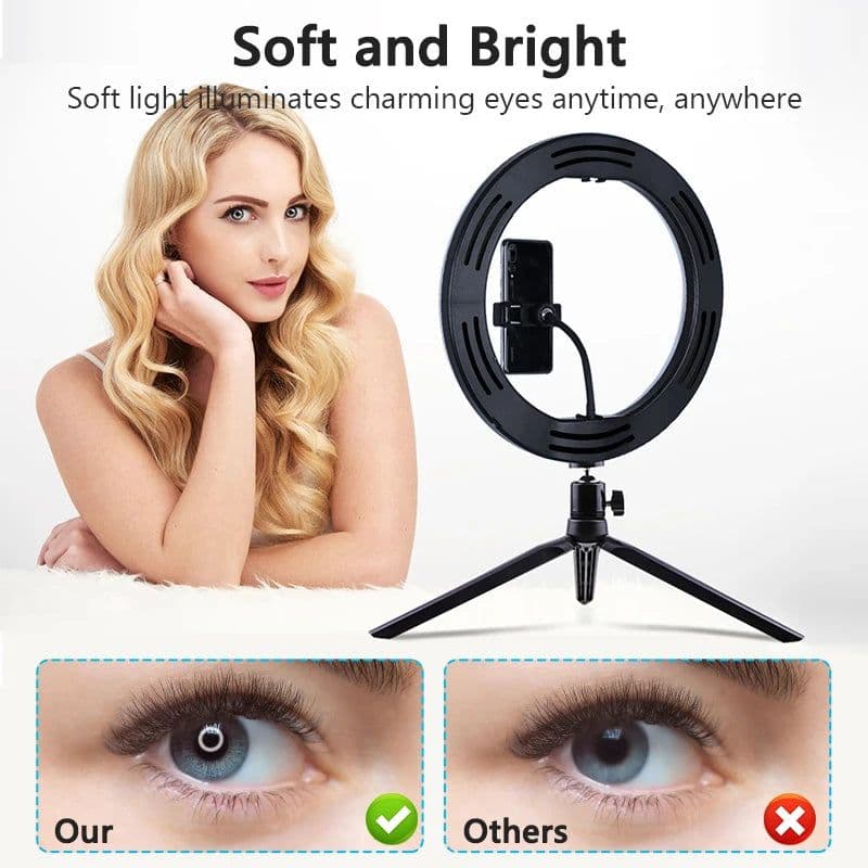 image-Selfie Ring Light Photography Led Rim Of Lamp with Optional Mobile Holder Mounting Tripod Stand Ringlight For Live Video Stream