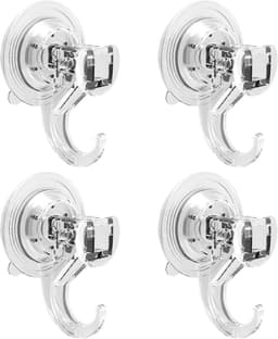 image-Suction Cup Hooks Clear Heavy Duty Vacuum Suction Cups with Hooks Reusable Suction Cup Holders for Kitchen Bathroom Shower Wreat