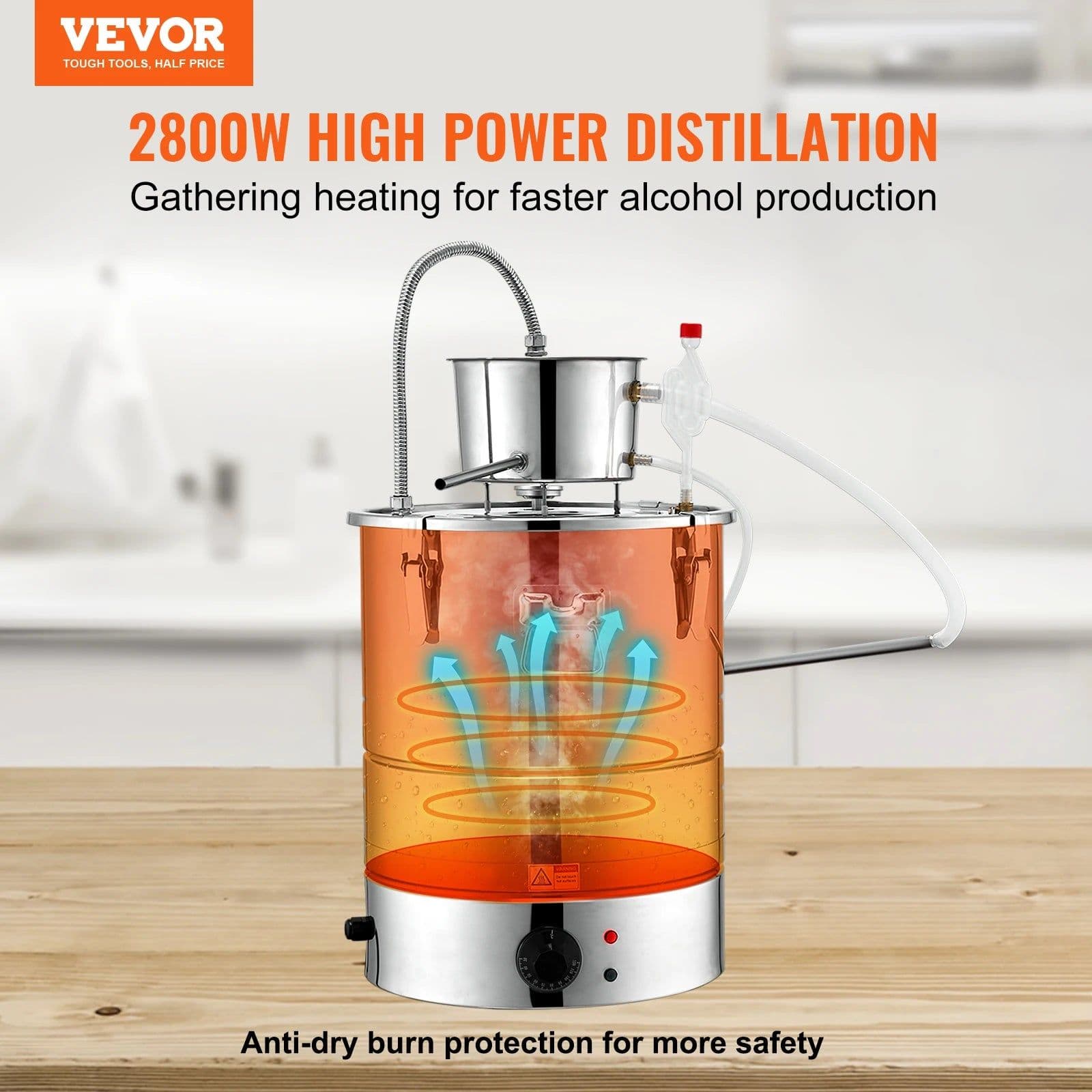 image-VEVOR 30/50L Stainless Steel Alcohol Distiller Alcohol Still Essential Oil Brewing DIY Whisky Wine Brandy Distillery Home Use
