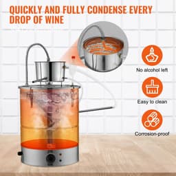 image-VEVOR 30/50L Stainless Steel Alcohol Distiller Alcohol Still Essential Oil Brewing DIY Whisky Wine Brandy Distillery Home Use