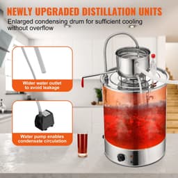 image-VEVOR 30/50L Stainless Steel Alcohol Distiller Alcohol Still Essential Oil Brewing DIY Whisky Wine Brandy Distillery Home Use