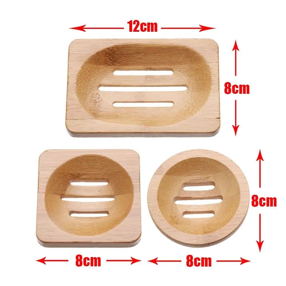 image-Natural Environmen Bamboo Soap Dish Wooden Soap Tray Holder Storage Soap Rack Plate Box Container for Bath Shower Plate Bathroom