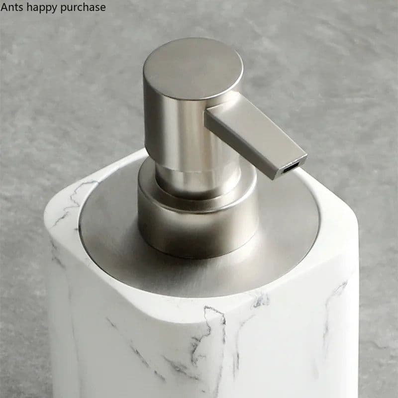 image-Bathroom Four Piece Set Resin Marble Bathroom Set Wash Sets Lotion Bottle Mouthwash Cup Cotton Swab Box Tray Soap Dispenser
