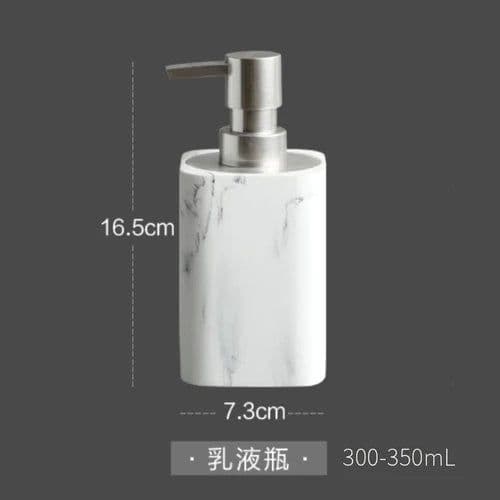 image-Bathroom Four Piece Set Resin Marble Bathroom Set Wash Sets Lotion Bottle Mouthwash Cup Cotton Swab Box Tray Soap Dispenser
